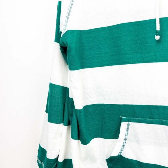 myStyle Long Sleeve White & Green Striped Hoodie - Picture 7 of 11